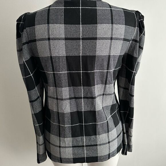Gray Plaid Top, Size Large, Ann Taylor - Picture 5 of 7